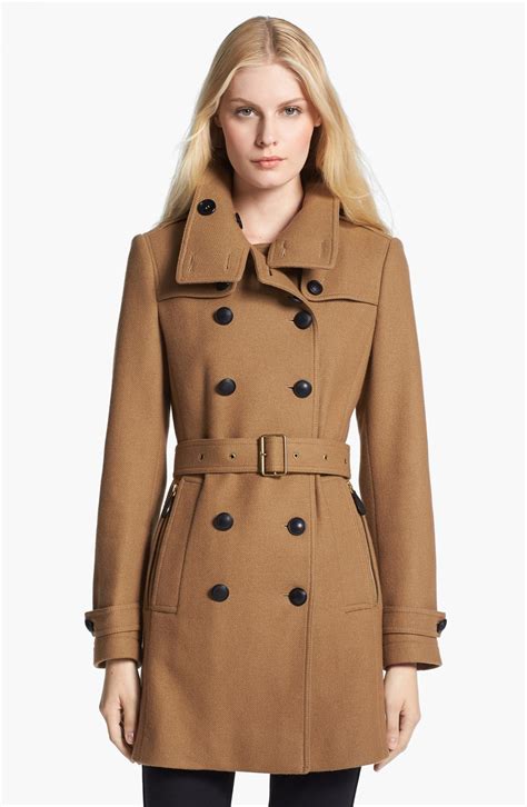 burberry brit wool overcoat|Burberry wool trench coat.